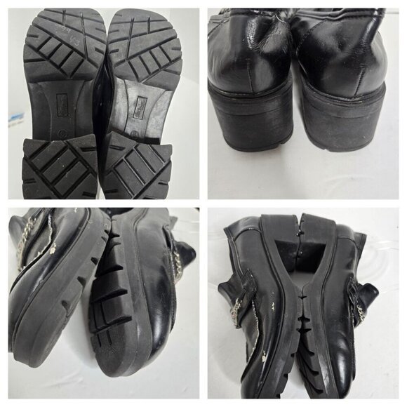 Vintage 90s Y2k Sassy Stuff Chunky Black Mary Jane Loafer Platforms - Picture 2 of 15